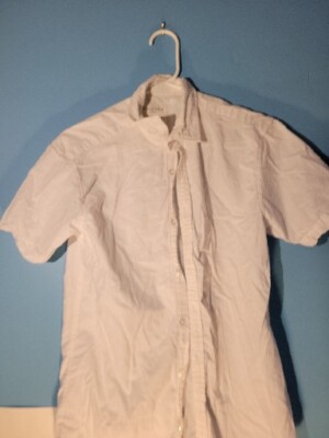 Primark Mens White Short Sleeve Button Up Shirt Size Sm