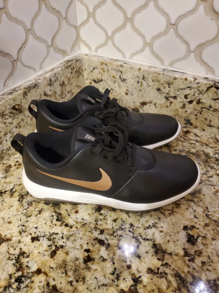 Nike Womens Size 9 Black Gold Victory Athletic Golf Shoes AR5582