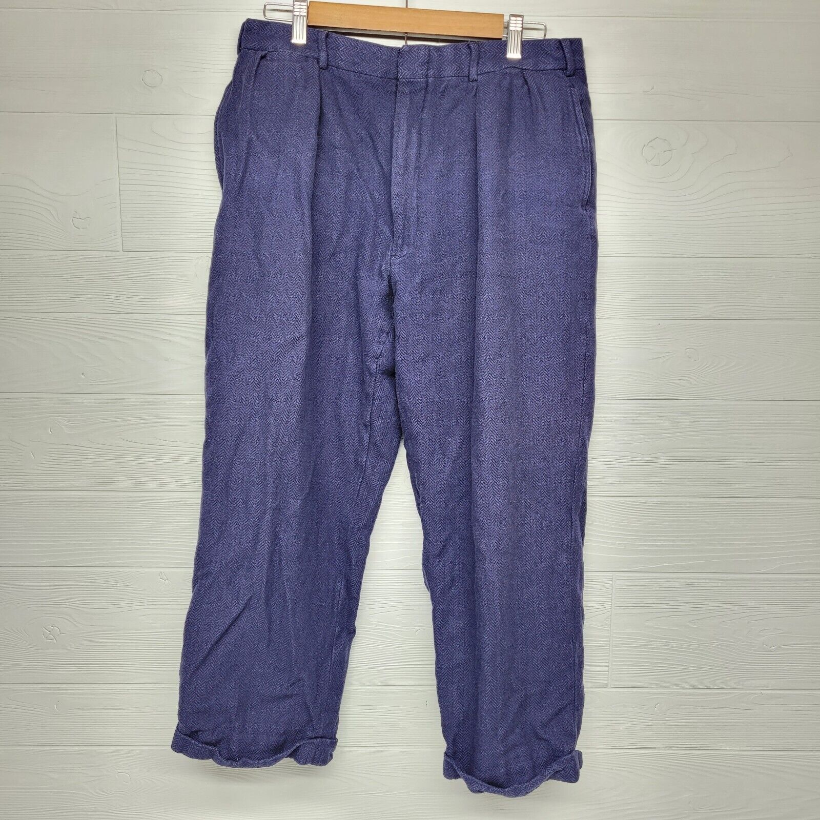 Vintage 70s 80s Polo Ralph Lauren Blue Tweed Pant… - image 1