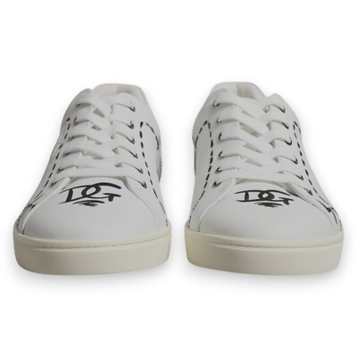 DOLCE & GABBANA ホワイト チノパン DOLCE & GABBANA Shoe White Leather Milano Low Top Sneaker