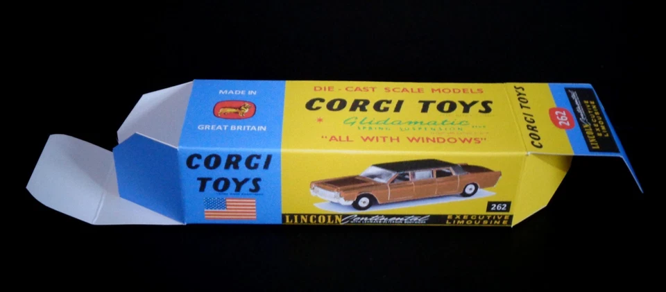 Corgi No.262 Lincoln Continental Executive Limousine Reproduction Box only - Image 3 of 4