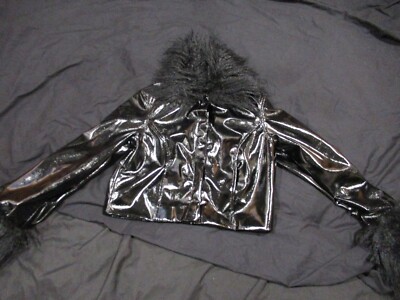 H&M Divided Vegan   pleather  Black Jacket Size XS BNWT