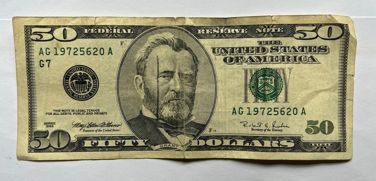 1996 Series $50 FRN G7 District, S# AG 19725620 A | eBay