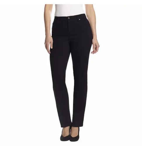 Gloria Vanderbilt Women's Amanda Stretch Denim Jeans - Tapered Leg, Classic Rise, 5-Pocket, Black, Size 16 Tall