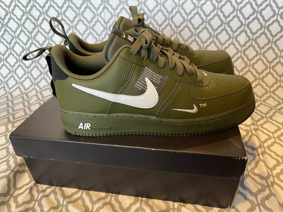 soep Intact Nu al Nike Air Force One Utility/overbranding Olive Mens Size 10.5 AJ7747-300  (Rare) | eBay