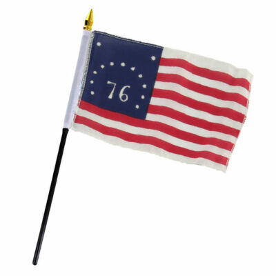 (2 PACK) Bennington 1776 Historical Flag 4''x6'' Desk Set Table Stick 100D