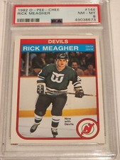 1982 O Pee Chee #144 Rick Meagher Rookie RC PSA 8 NM-MINT Selke Winner OPC Pop 7