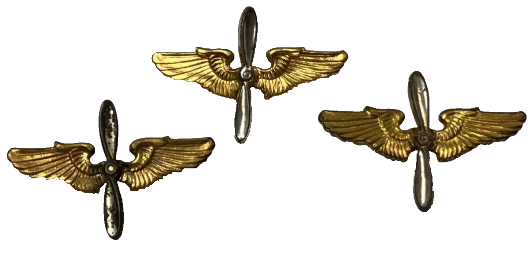 3 Vintage USAAF Airplane Propeller Prop And Wings Military