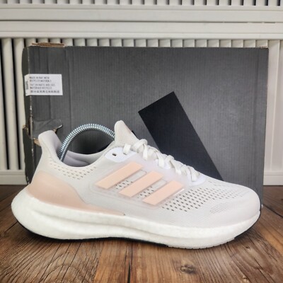 Adidas Pureboost 23 IF2392 Womens Sz 9 White Athletic Running Low Sneakers Shoes