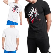 NIKE FD7301 AIR JORDAN Graphic Mens Crew Neck T Shirts Athletic Cotton Retro Tee