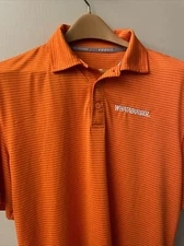 Whataburger Uniform Employee Embroidered Orange Polo Men's Size MEDIUM