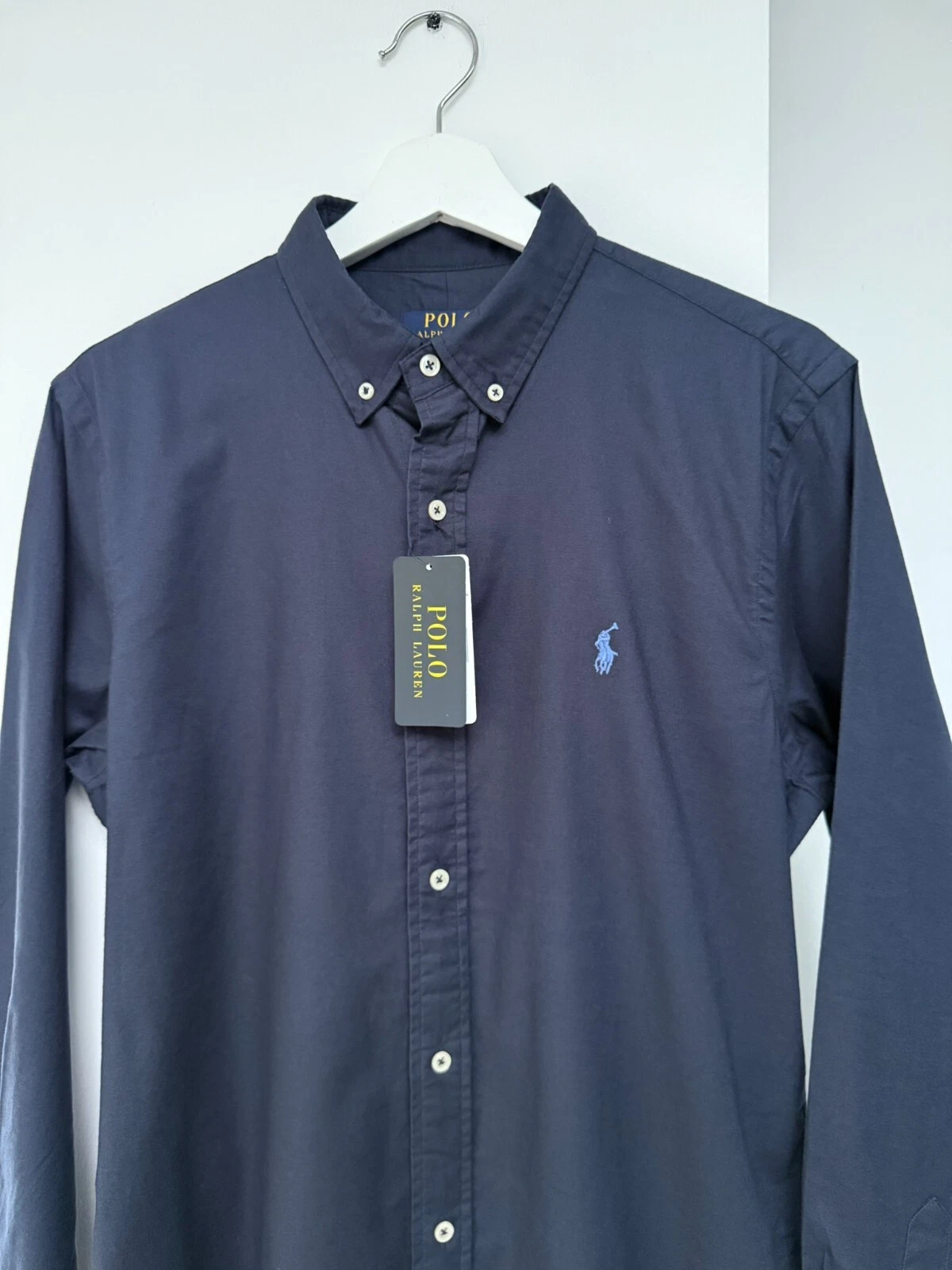 Polo Ralph Lauren Oxford Shirt Navy Blue Button Down Slim Fit Size XL