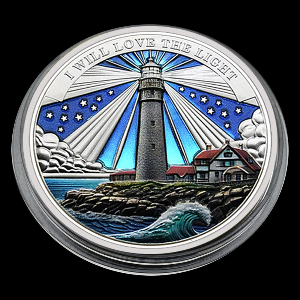 Lighthouse Silver Plated Coin Light of Our Hearts Shows Me The Way Collect Medal - Picture 13 of 14