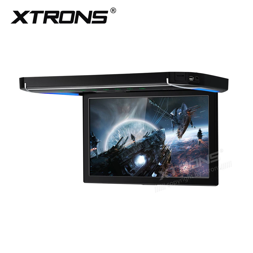 12.1" HD Screen Car Roof Monitor Flip Down Ceiling TV Video Play HDMI FM USB TFT - Image 4 of 4