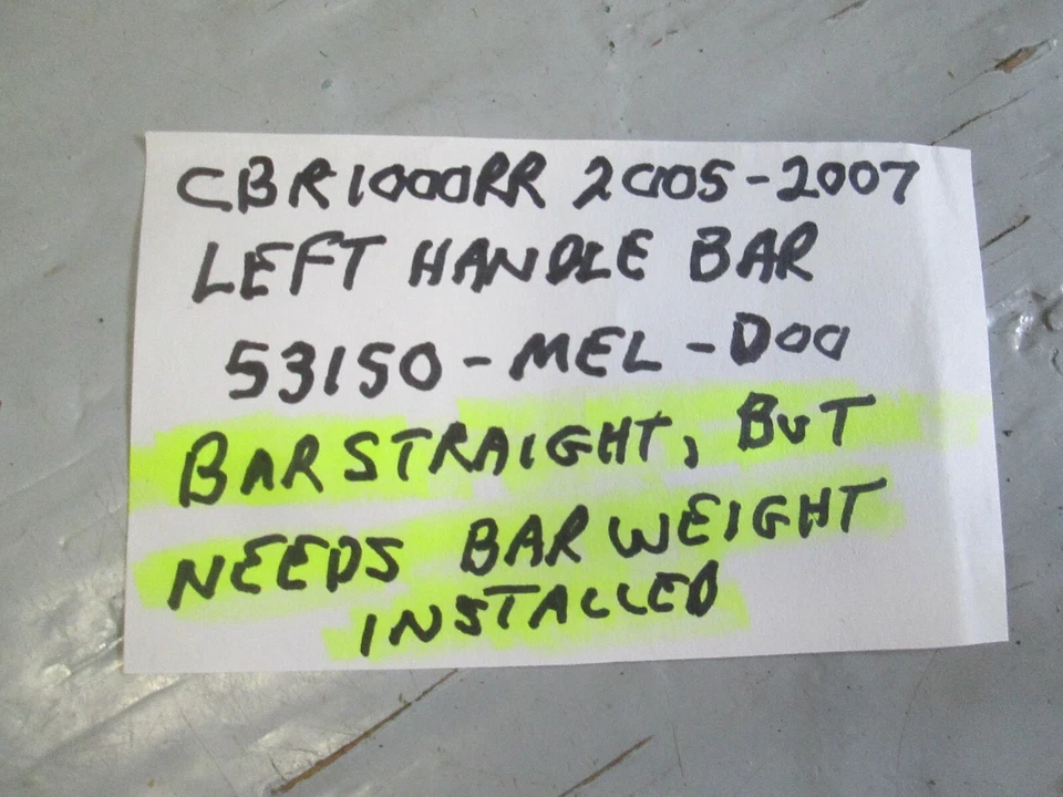 Manillar izquierdo honda cbr1000rr 2005-2007, 53150-mel-d00, con barra de peso Foto 3 de 4