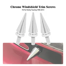 3x Chrome Impaler Spike Wind Screen Windshield Bolt For Electra Street Glid 96+