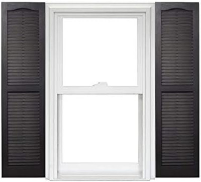 Homeside Open Louver Vinyl Shutters (1 Pair) 14-1/2In. X 35In. - 050 Black