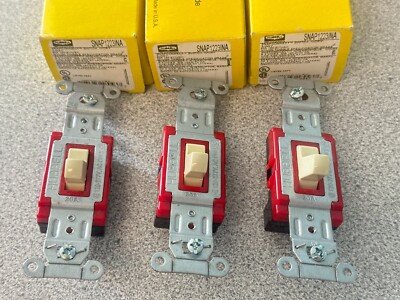 NEW LOT of 3 Hubbell SNAP1223INA Switch Snap-Connector 3W 20A120/277V Ivory
