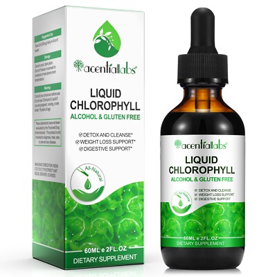 Liquid Chlorophyll Drops High Strength 50mg Drink Detox Immune Support 60ml