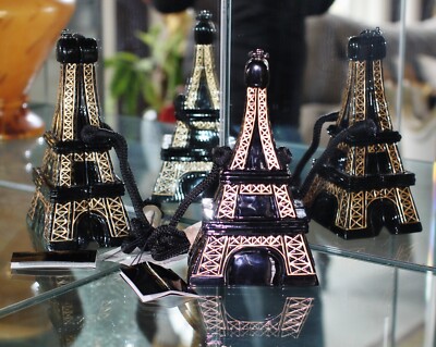 Timmy Woods Beverly Hills Eiffel Tower Bag BLACK GOLD PARIS Purse SHOULDER BAG