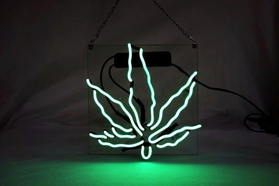 High Life Leaf Neon Sign Light Visual Artwork Party Room Wall