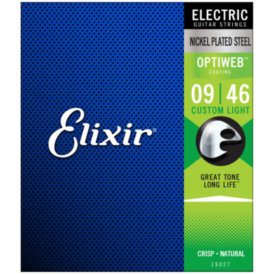 Elixir 19027 Electric Nickel Plated Steel w/ Optiweb Coating Custom Light