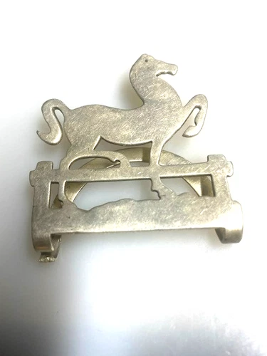 VINTAGE LUNT 925 STERLING SILVER RALPH MARCHING HORSE NAPKIN HOLDER CLIP