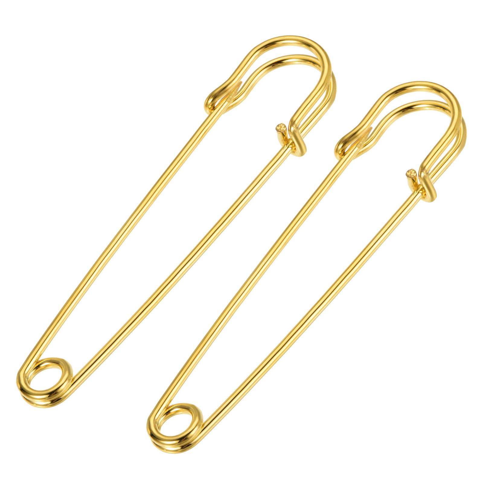 40 Gold Tone 3.15-Inch Safety Pins for Sewing Crafts & Clothing