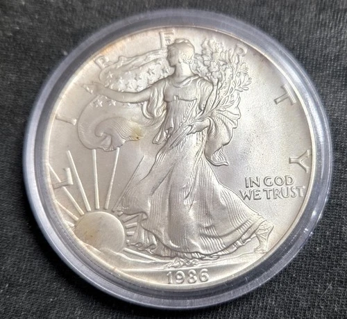 1986 1 oz Silver American Eagle Brilliant Uncirculated First Year Of Issue Key