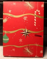 Vintage Christmas Box Empty Small Stocking Scarf Strawbridge Clothier