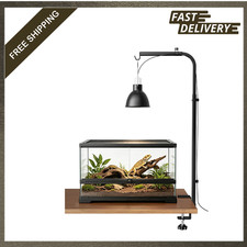 Reptile Heat Lamp Stand Clamp On Adjustable Height Reach Black Habitats