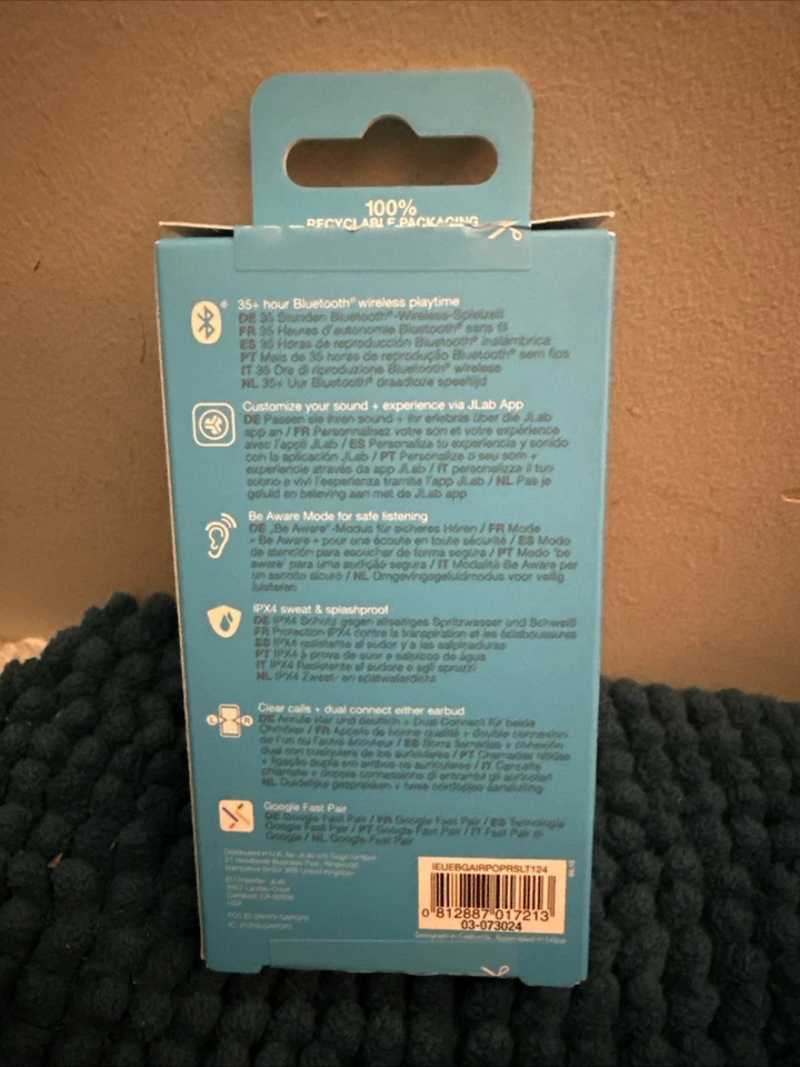 JLab Go Pop+ True Wireless Bluetooth In Ear Earbuds - Slate - Image 2 of 2