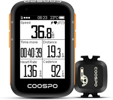 Wireless GPS Bike Computer with Bluetooth, Waterproof Speedometer  Auto Backlig