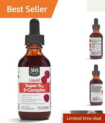 Super B-Complex Liquid Supplement, Delicious Raspberry Flavor, 2 Fl Oz