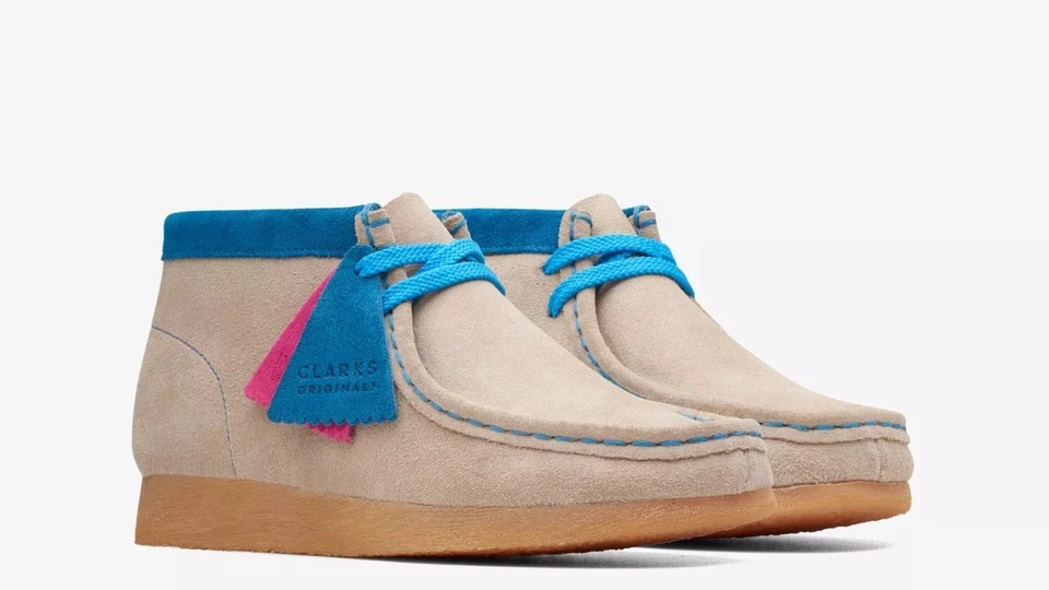 Clarks Niños Wallabee Arena Combinación Gamuza 3.5 Niños Niñas Unisex Bota Mayor Foto 2 de 4