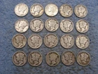 20 SILVER MERCURY DIMES WITH DATES lot s