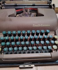 Vtg Smith-Corona Sterling Green Manual Typewriter w/ Hard Case Tested thumbnail