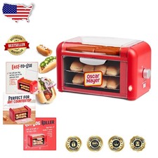 Oscar Mayer 8 Hot Dog Roller  Bun Toaster Oven Red Stainless Steel Grill