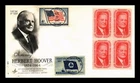 US COVER PRESIDENT HERBERT HOOVER FDC SCOTT 1269 BLOCK OF 4 COMBO ARTCRAFT