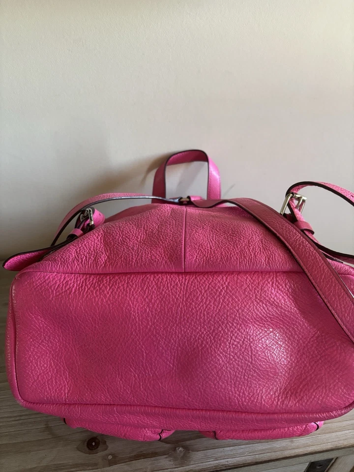 Coach Hot Pink Billie Leather Pebbled Backpack - Image 3 of 4