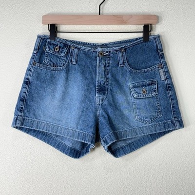 Vintage 90s Y2k Silver Jeans Co Distressed Denim Shorts Utility Grunge 30 4 6