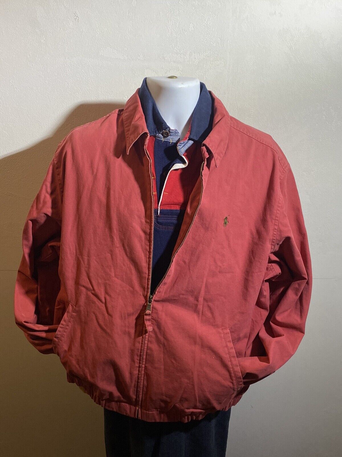 rekenkundig bibliothecaris broeden Vintage Polo Ralph Lauren Harrington Aviator Bomber Jacket Pink Men's Size  Large | eBay
