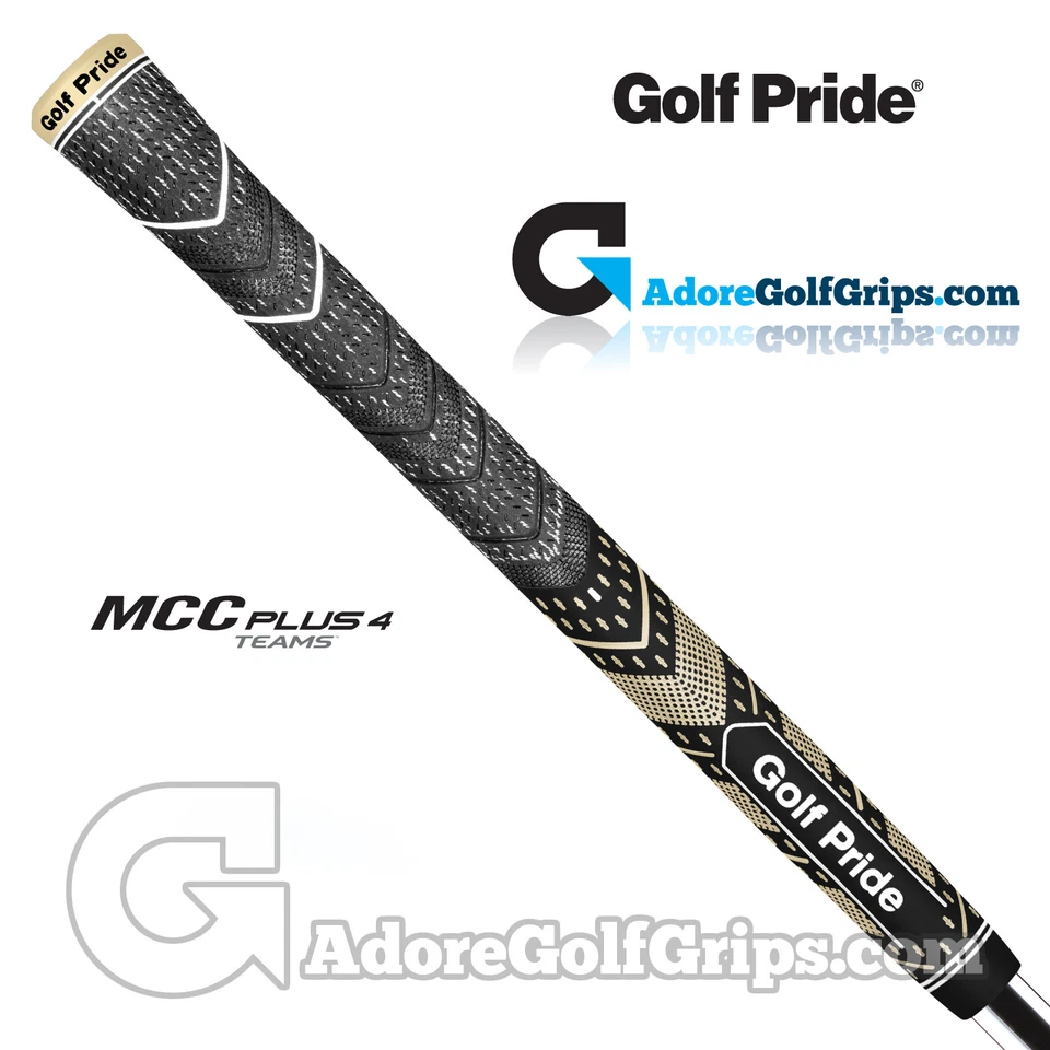 NEU - Golf Pride MCC Plus 4 Teams Midsize Griffe - Schwarz / Gold x 1