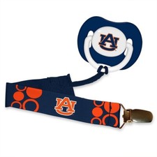 Auburn Tigers Blue Pacifier Pacifier Clip - NCAA Baby Combo Set