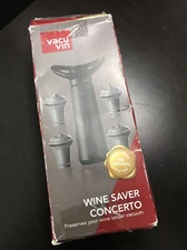 Vacuvin Vacuum Wine Saver Black with 4 Stopper