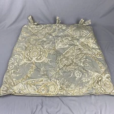 Pottery Barn LEWIS PAISLEY EURO Pillow Sham Gray Tan Tie Closure 26x26 Quilted