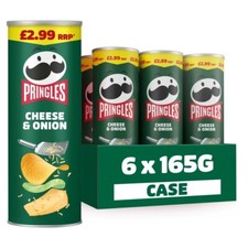 Pringles Cheese & Onion Snacking Crisps Pack of 6 x 165g