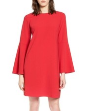 Halogen 153015 Women's Bow Back Flare Sleeve Dress Petite Red Lipstick Sz. XSP