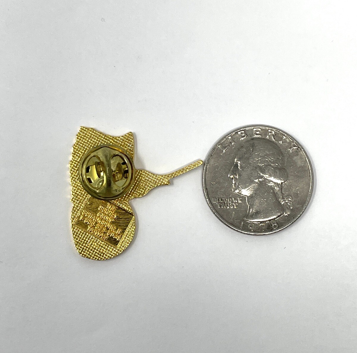 Florida Gold Coast Pin VTG 1983 Metal Pinback Swordfish Blue Gold Hat Cap Ocean