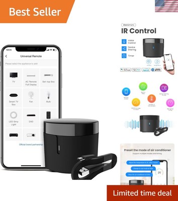 Smart Universal Remote Control: Voice Control for 12 Devices with Alexa/Google